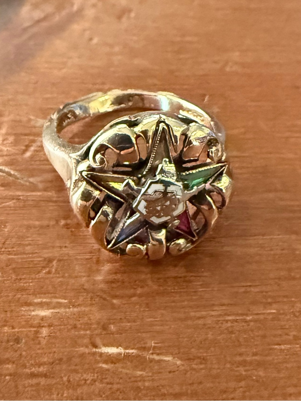 Antique 10k Yellow Gold Masonic Ring